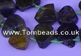 CTD3873 Top drilled 12*16mm - 15*20mm freeform green garnet beads