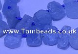 CTD3880 Top drilled 8*10mm - 10*12mm freeform aquamarine beads