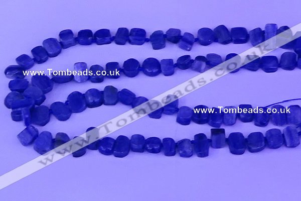 CTD3885 Top drilled 8*10mm - 10*14mm freeform blue kyanite beads