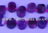 CTD3887 Top drilled 8*10mm - 10*14mm freeform pink tourmaline beads