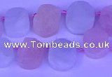 CTD3892 Top drilled 12*16mm - 13*17mm freeform morganite beads