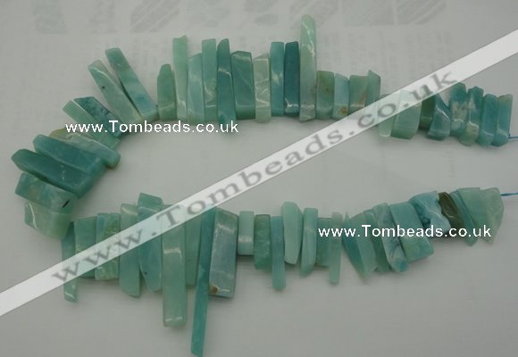 CTD390 Top drilled 10*20mm - 12*50mm wand amazonite beads