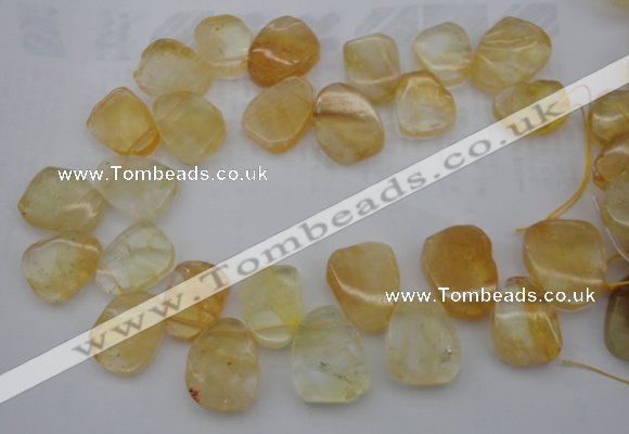 CTD391 Top drilled 20*25mm - 22*30mm freeform citrine beads