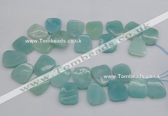 CTD392 Top drilled 20*25mm - 22*28mm freeform amazonite beads