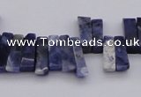 CTD401 Top drilled 4*15mm - 6*20mm sticks sodalite gemstone beads