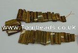 CTD405 Top drilled 12*25mm - 18*50mm sticks yellow tiger eye beads