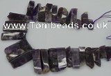 CTD406 Top drilled 10*25mm - 15*50mm sticks amethyst beads
