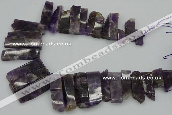 CTD406 Top drilled 10*25mm - 15*50mm sticks amethyst beads