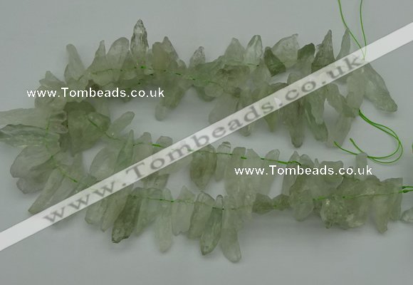 CTD412 Top drilled 8*25mm - 12*40mm nuggets green quartz beads