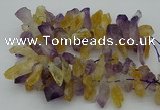 CTD420 Top drilled 12*25mm - 18*40mm nuggets amethyst & citrine beads