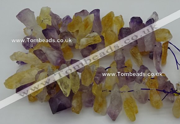 CTD420 Top drilled 12*25mm - 18*40mm nuggets amethyst & citrine beads