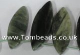 CTD44 Top drilled 10*28mm – 18*50mm marquise green hair stone beads