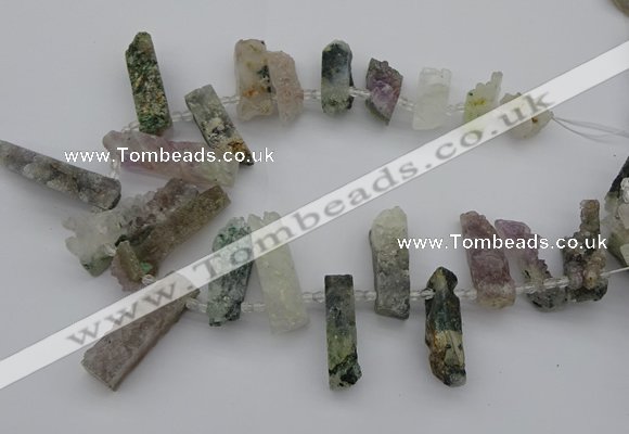 CTD442 Top drilled 10*20mm - 12*50mm sticks druzy amethyst beads