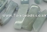 CTD444 Top drilled 8*20mm - 10*40mm sticks aquamarine beads