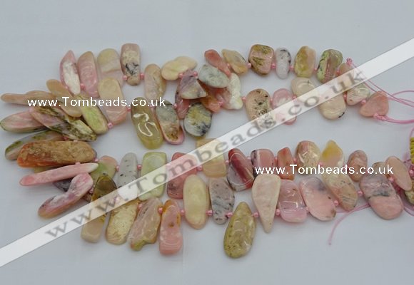 CTD450 Top drilled 10*15mm - 12*40mm freeform pin opal gemstone beads