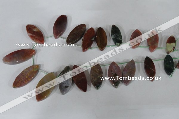 CTD46 Top drilled 12*23mm – 18*50mm marquise Indian agate beads