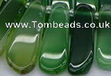 CTD469 15.5 inches 12*25mm - 15*45mm freeform green agate beads