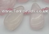 CTD480 Top drilled 10*22mm - 15*45mm freeform rose quartz beads