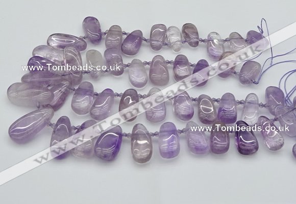 CTD481 Top drilled 10*22mm - 15*45mm freeform amethyst beads