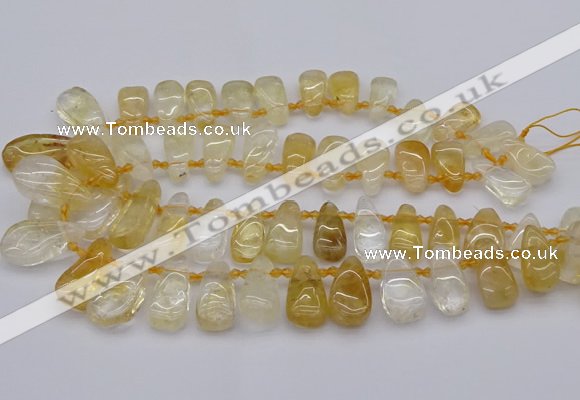 CTD482 Top drilled 10*22mm - 15*45mm freeform citrine beads