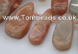 CTD485 Top drilled 10*22mm - 15*45mm freeform moonstone beads