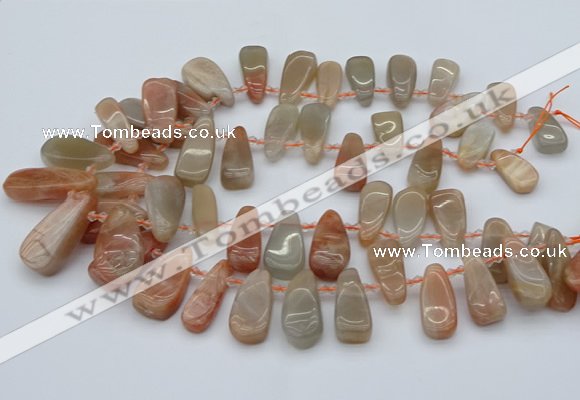 CTD485 Top drilled 10*22mm - 15*45mm freeform moonstone beads