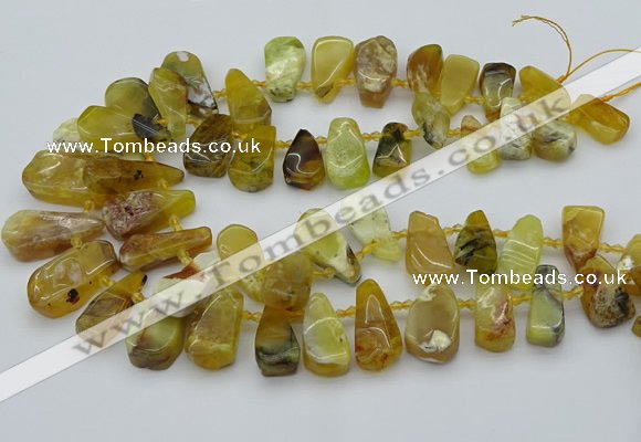 CTD487 Top drilled 10*22mm - 15*45mm freeform yellow opal beads