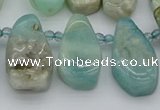 CTD489 Top drilled 10*22mm - 15*45mm freeform amazonite beads