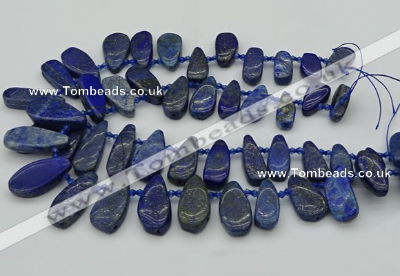 CTD496 Top drilled 10*22mm - 15*45mm freeform lapis lazuli beads