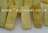 CTD498 Top drilled 10*25mm - 10*45mm sticks yellow jade beads