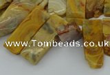 CTD499 Top drilled 10*25mm - 10*45mm sticks yellow crazy lace agate beads