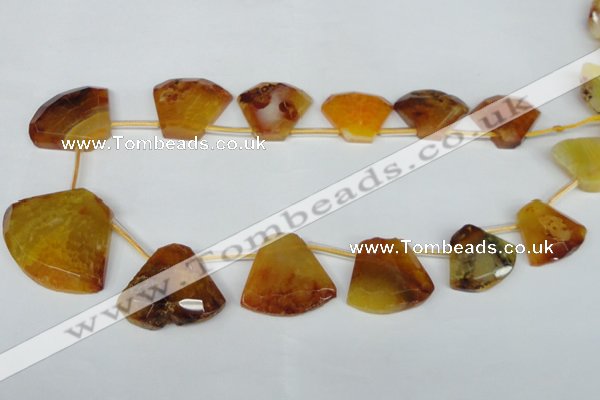 CTD507 Top drilled 25*30mm - 35*40mm freeform agate beads