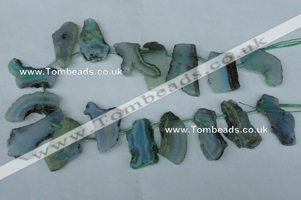 CTD515 Top drilled 15*25mm - 25*35mm freeform agate beads