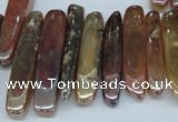 CTD525 Top drilled 10*25mm - 10*60mm wand plated agate beads