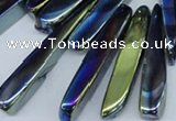 CTD528 Top drilled 10*25mm - 10*60mm wand plated agate beads