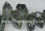 CTD542 Top drilled 10*15mm - 12*30mm nuggets plated quartz beads