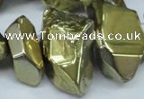 CTD550 Top drilled 10*25mm – 15*35mm nuggets plated quartz beads