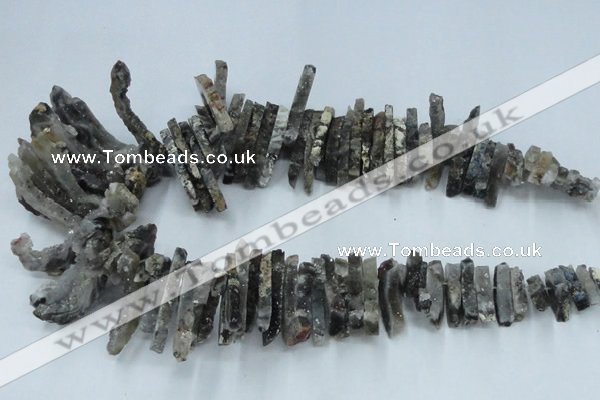 CTD555 Top drilled 6*15mm - 10*40mm wand agate beads