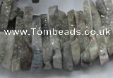 CTD556 Top drilled 6*15mm - 10*40mm wand plated agate beads