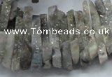 CTD556 Top drilled 6*15mm - 10*40mm wand plated agate beads