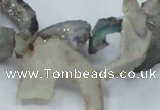 CTD563 Top drilled 10*20mm - 10*40mm freeform plated agate beads