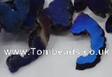CTD566 Top drilled 10*20mm - 10*40mm freeform plated agate beads