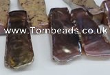 CTD568 Top drilled 15*25mm - 20*65mm freeform plated agate beads