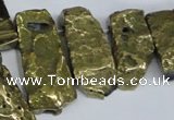 CTD569 Top drilled 15*25mm - 20*65mm freeform plated agate beads