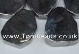 CTD571 Top drilled 20*30mm - 30*45mm freeform plated agate beads