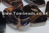 CTD574 Top drilled 20*30mm - 30*45mm freeform plated agate beads