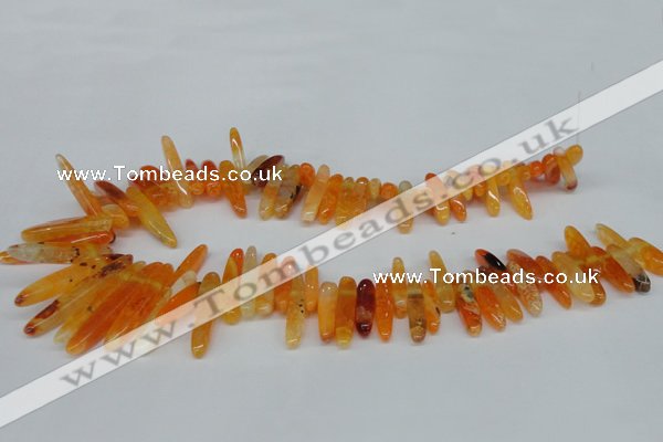 CTD584 Top drilled 6*20mm - 6*45mm wand agate gemstone beads