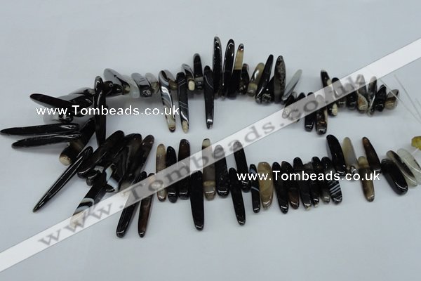 CTD589 Top drilled 6*20mm - 6*45mm wand agate gemstone beads