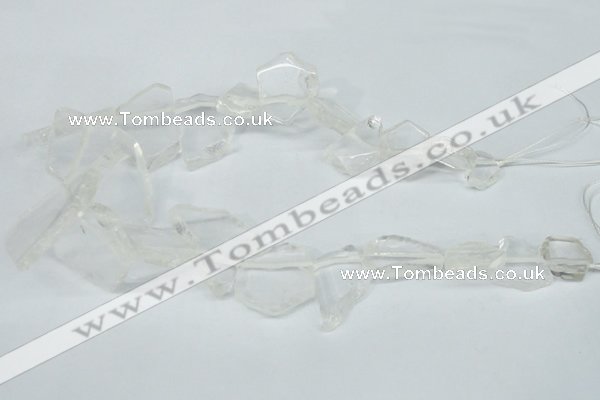 CTD628 Top drilled 15*20mm - 30*40mm freeform white crystal beads