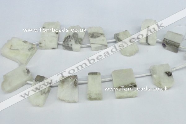 CTD645 Top drilled 15*25mm - 25*40mm freeform quartz beads